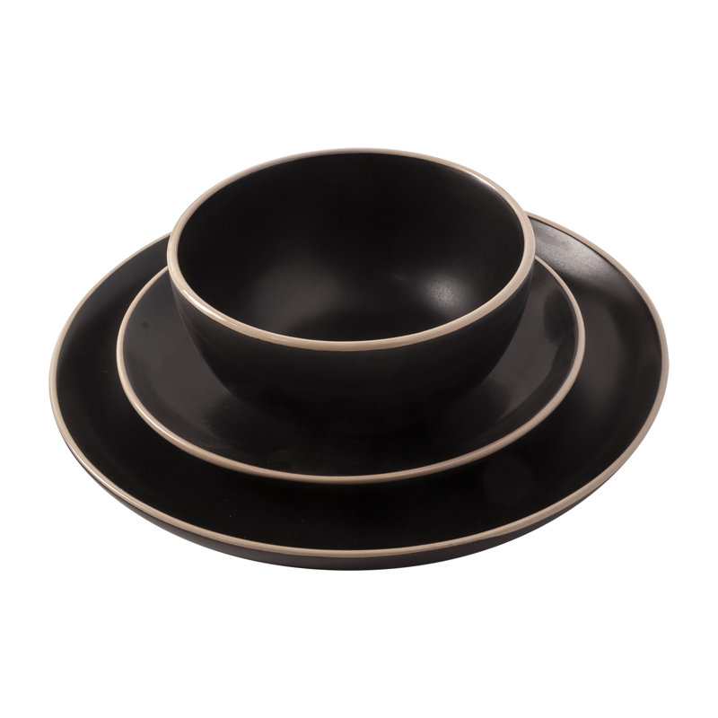 Aazon.co: Gibson Hoe Rockaway 12-Piece Round Stoneware Dinnerware